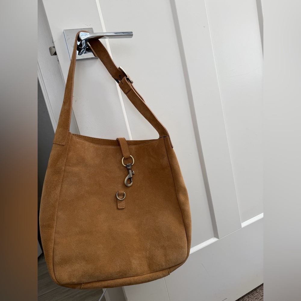 Tan Suede Shoulder Bag
